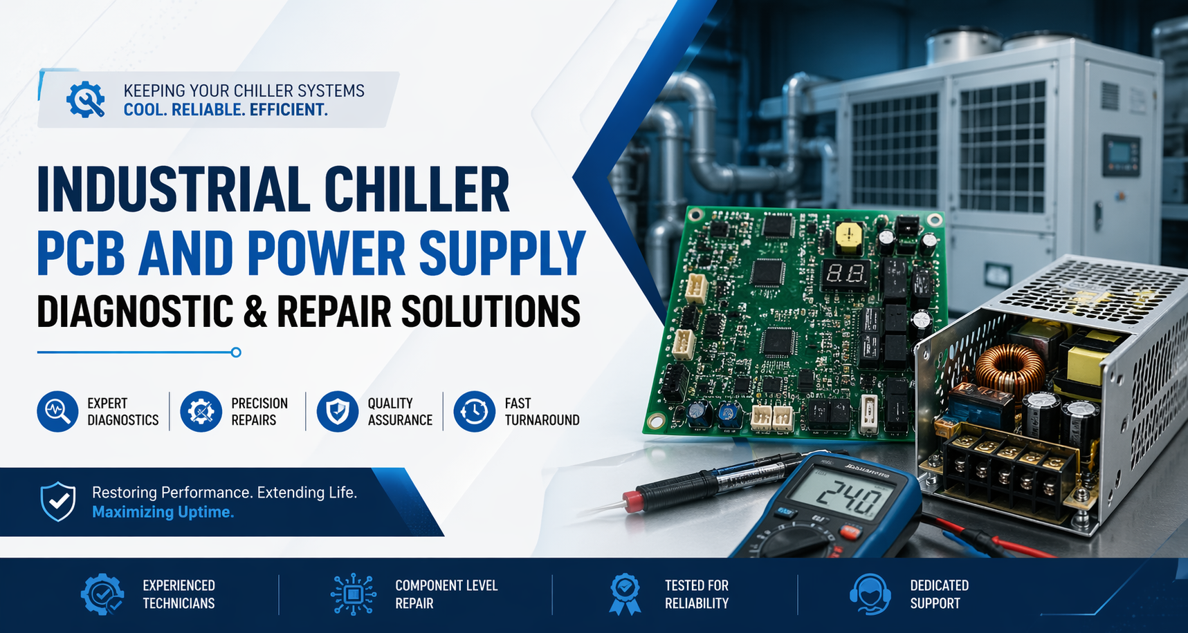 Industrial Chiller PCB and Power Supply Diagnostic & Repair Solutions